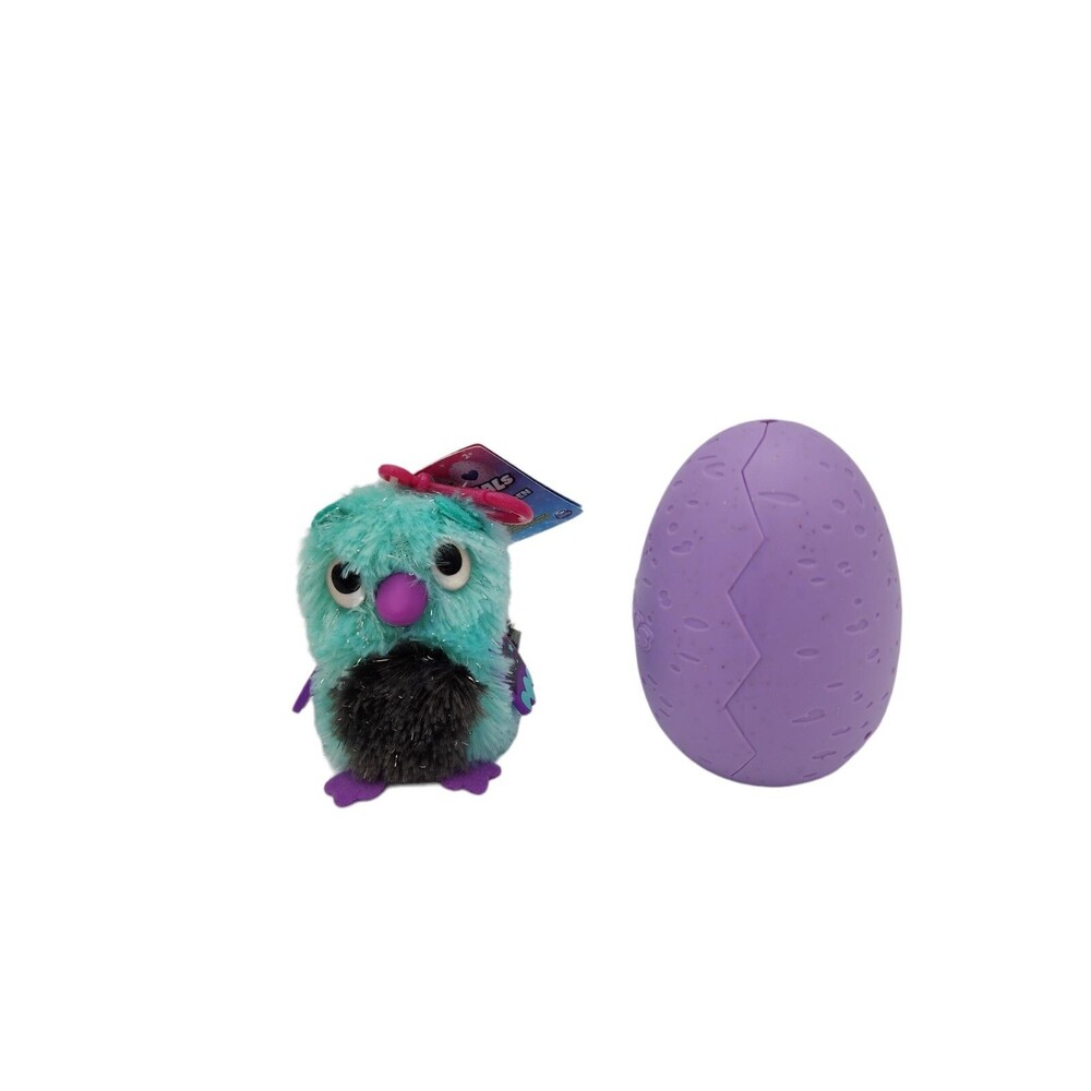 Hatchimals Glittering Garden Plush Clip-On 3.5 Teal Black Purple Spin Master New